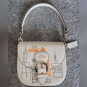 AUTHENTIC JEAN-MICHEL BASQUIAT X COACH Kleo Shoulder Saddle Bag